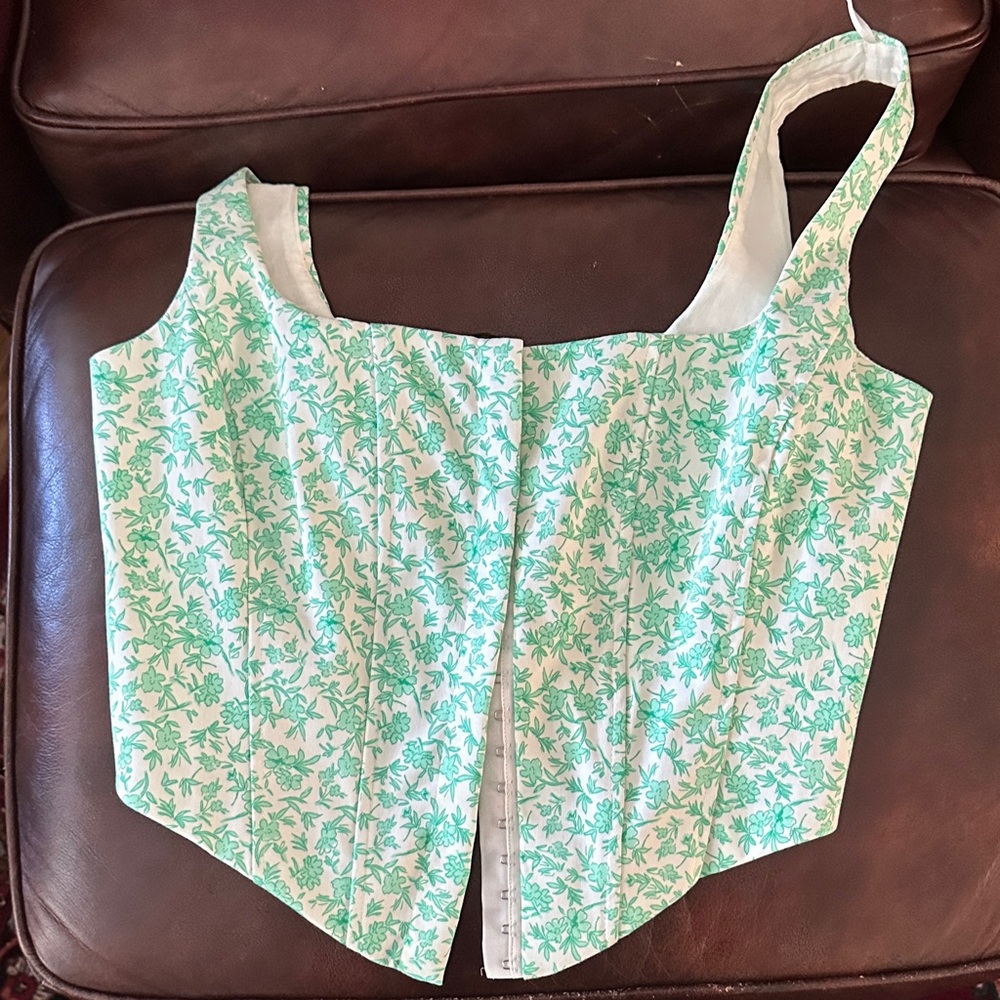 Zara Green Floral Tank Top